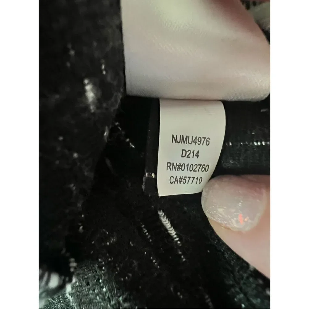 Kate Spade Black & White Leopard Print Textured Sleeveless Dress Size XL